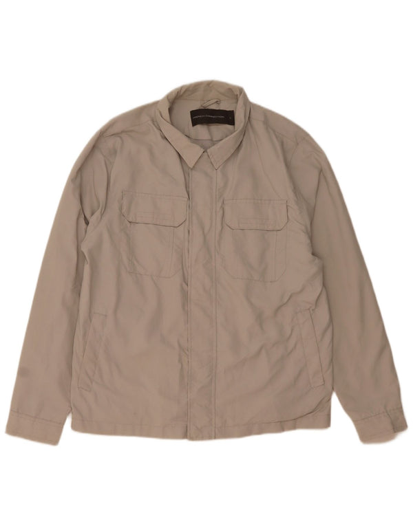 French Connection Mens Utility Jacket UK 40 Large Beige Polyamide