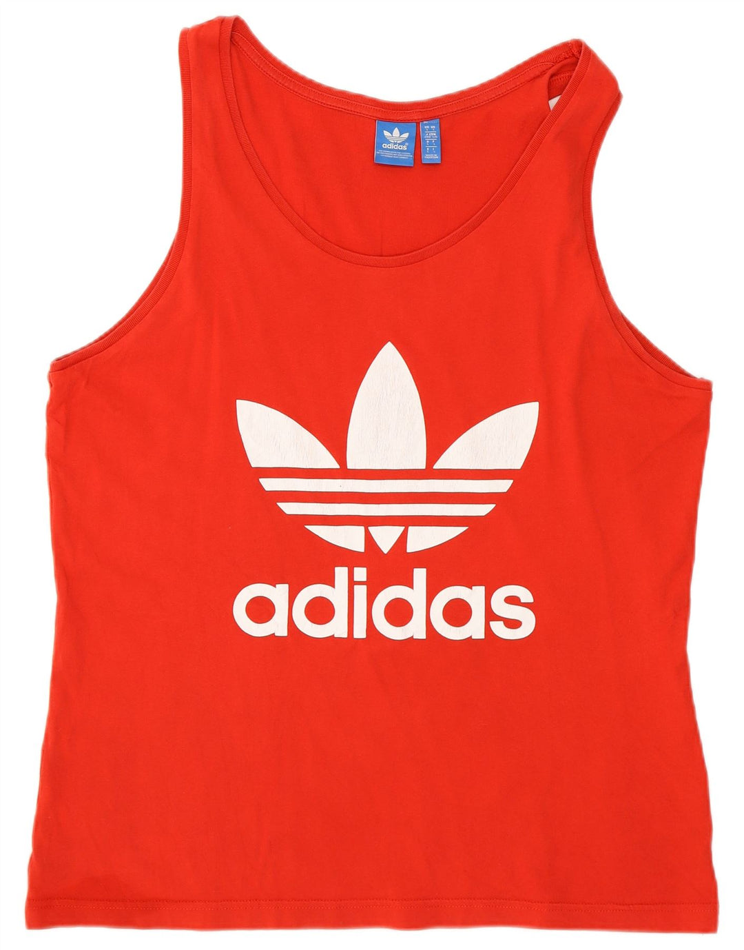 Canottiera grafica da uomo Adidas grande in cotone rosso