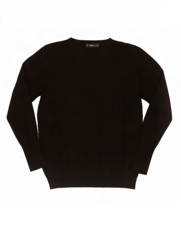 Maglione maglione girocollo da donna Zara UK 12 medio nero