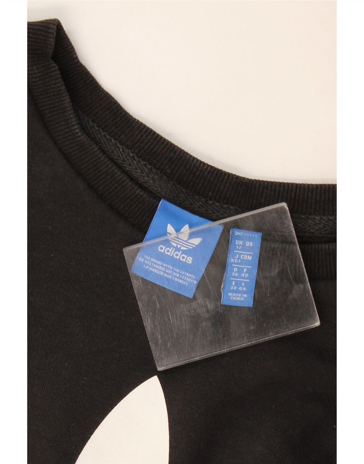 Felpa grafica da donna Adidas Jumper UK 12 Medium Nero