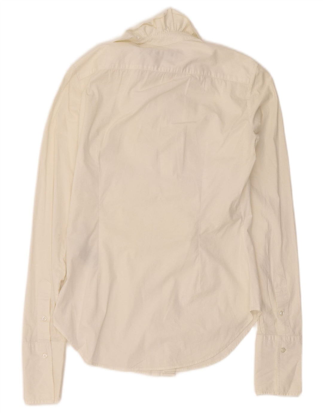 Camicia da donna Ralph Lauren con volant sul davanti US 6 cotone bianco medio