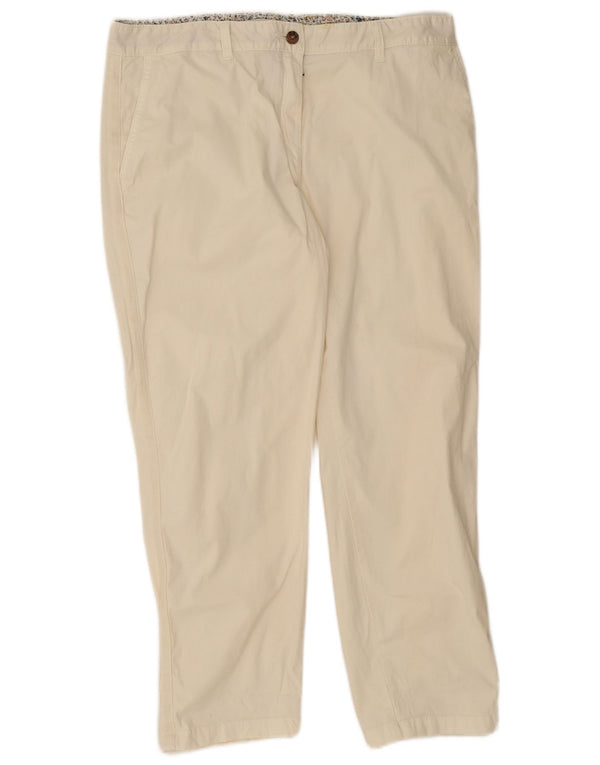 Pantaloni chino corti Marks & Spencer da donna UK 16 Large W34 L26 Bianco sporco