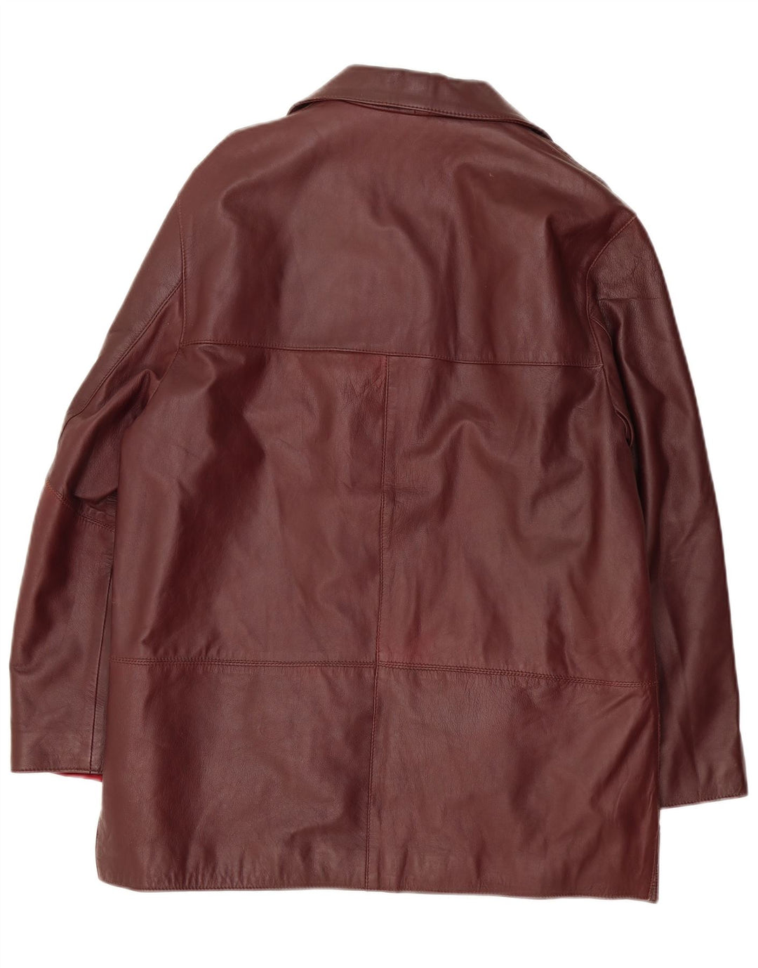 Giacca in pelle vintage da donna IT 50 XL in pelle bordeaux