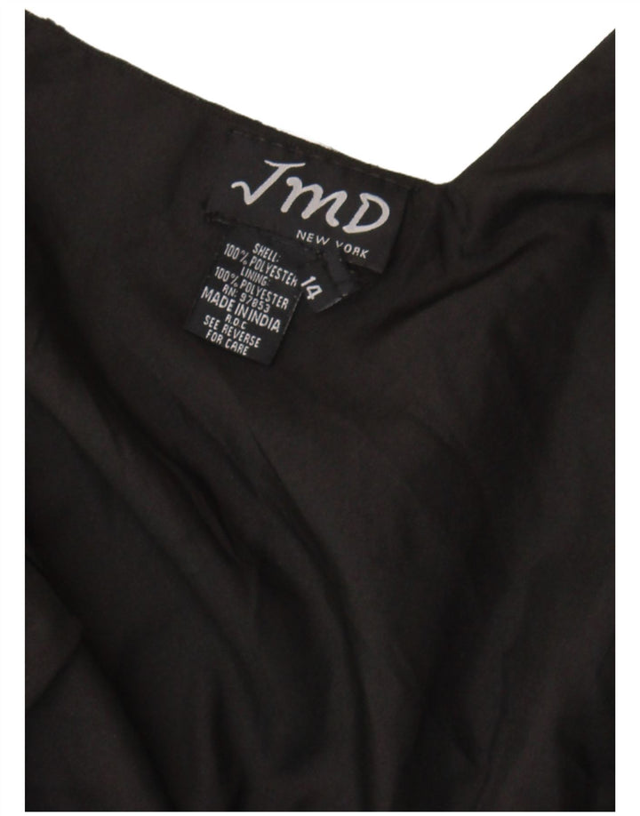 Abito sottoveste asimmetrico da donna JMD UK 12 poliestere nero medio