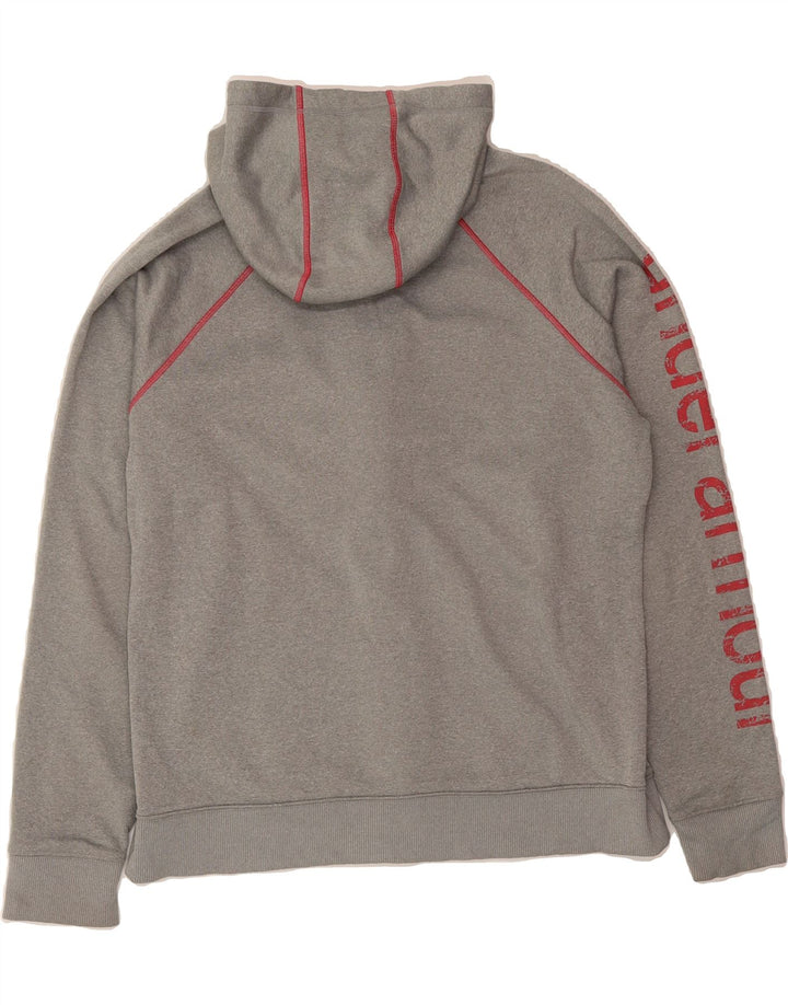UNDER ARMOUR Womens Graphic Zip Hoodie Sweater UK 16 Large Grey Polyester Vintage Under Armour and Second-Hand Under Armour from Messina Hembry 