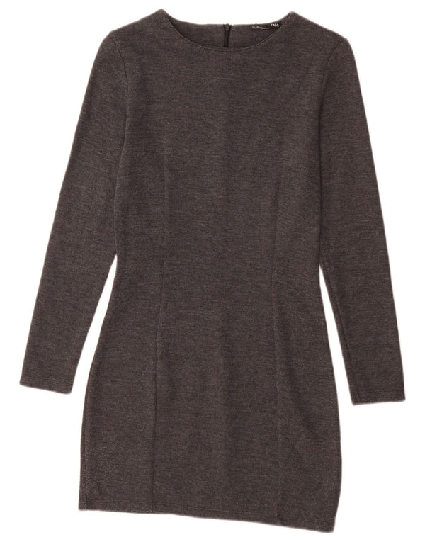Abito maglione Zara da donna UK 8 piccolo in cotone grigio