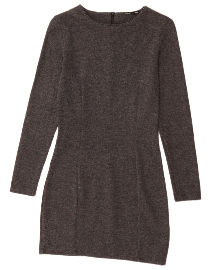 Abito maglione Zara da donna UK 8 piccolo in cotone grigio