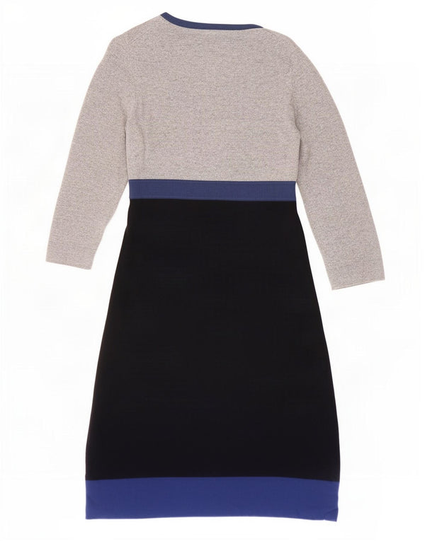 Abito maglione da donna con maniche a 3/4 Boden UK 10 Small Cotone color block grigio