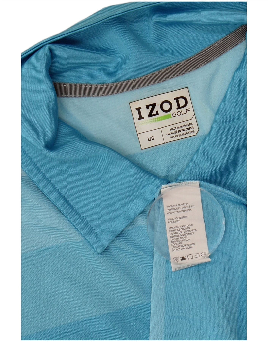 Polo da uomo Izod grande in poliestere a righe blu