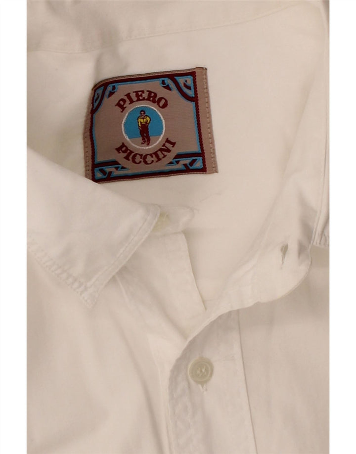 VINTAGE Mens Short Sleeve Shirt XL White Vintage Vintage and Second-Hand Vintage from Messina Hembry 