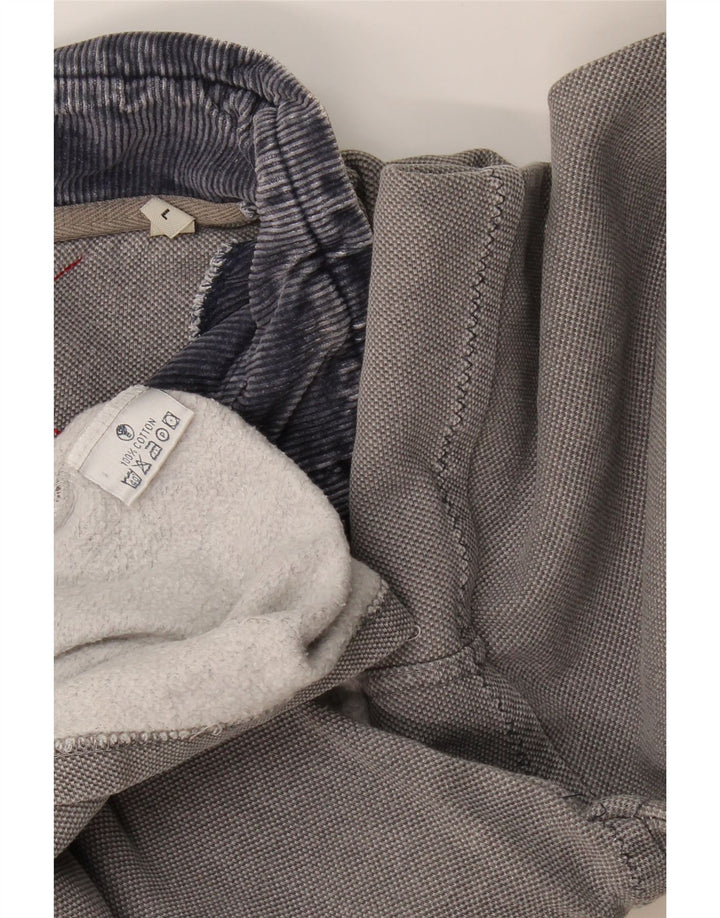 Felpa da uomo con collo con zip Fat Face, maglione grande, cotone grigio