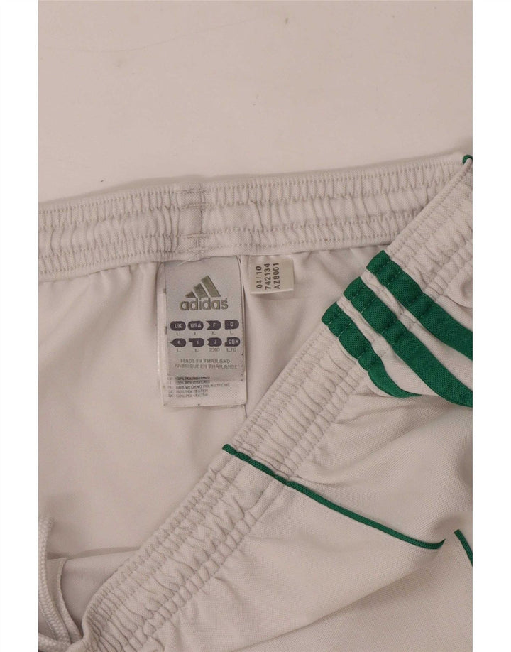 Pantaloncini sportivi da uomo Adidas grandi bianchi in poliestere