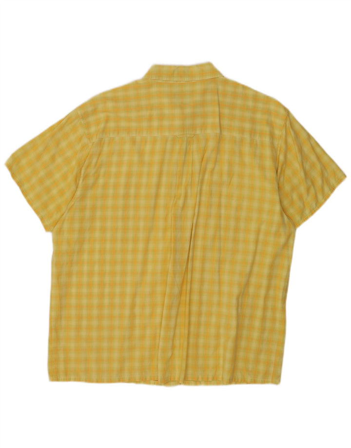 Camicia a maniche corte da uomo Mustang a quadri gialli grandi