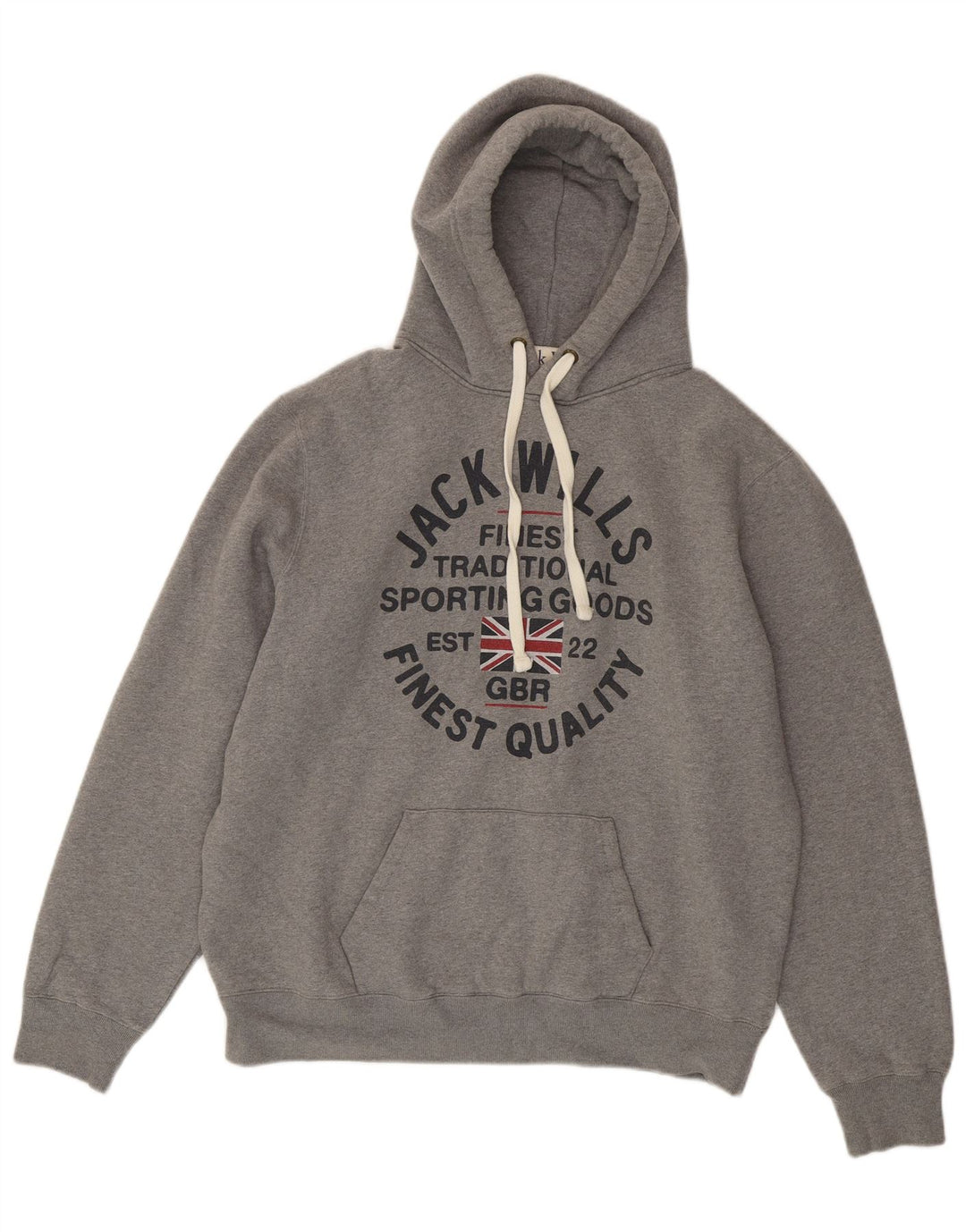 Maglione con cappuccio grafico da uomo Jack Wills 2XL cotone grigio
