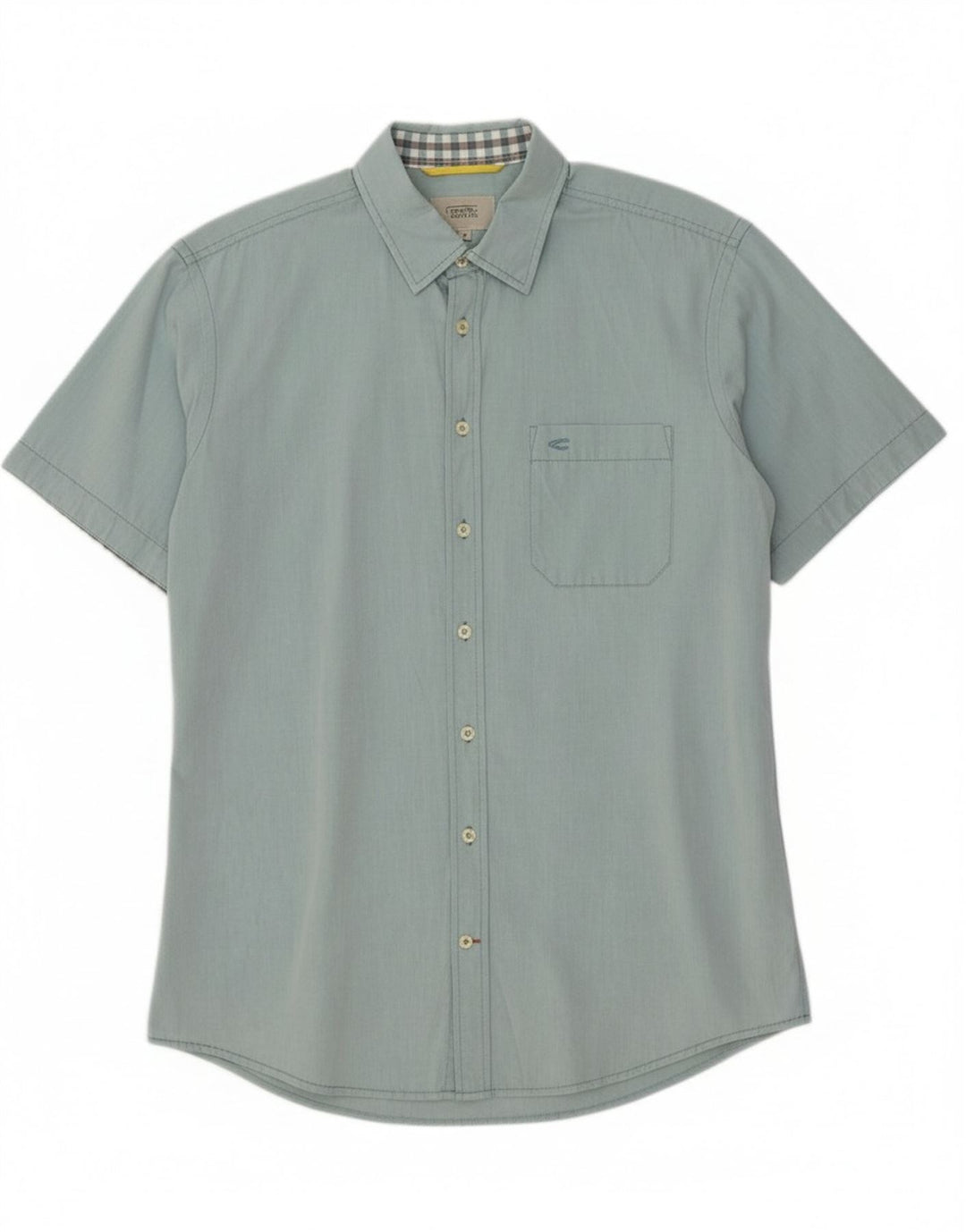 CAMEL ACTIVE Mens Regular Fit Short Sleeve Shirt Medium Blue Cotton