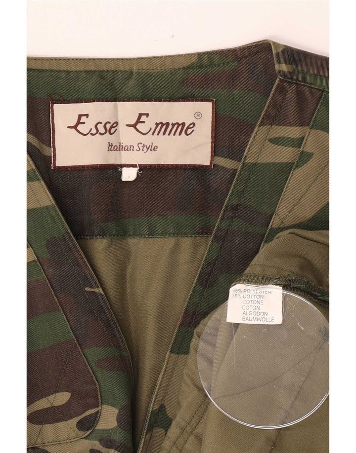 ESSE EMME Gilet da uomo IT 50 Large Verde Camouflage Poliestere