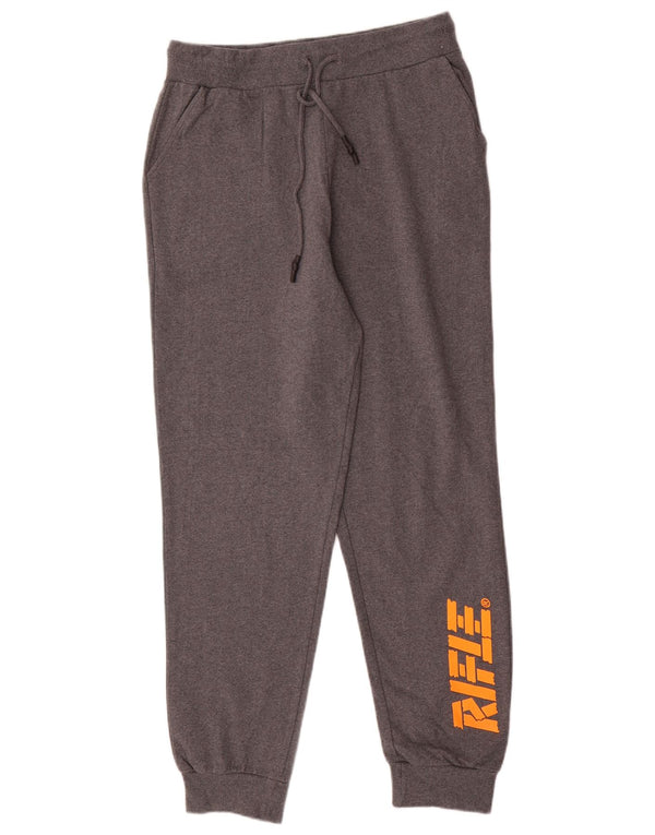 Pantaloni da tuta con grafica Rifle da uomo, pantaloni da jogging, XL, cotone chiazzato grigio