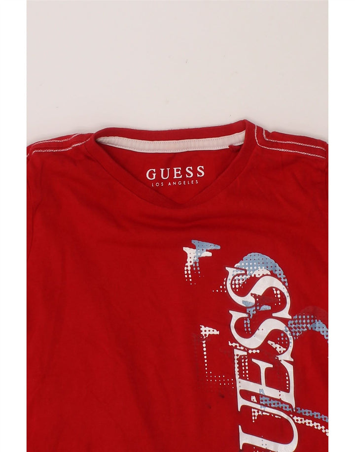 GUESS Boys Graphic Top Long Sleeve 3-4 Years Red Vintage Guess and Second-Hand Guess from Messina Hembry 