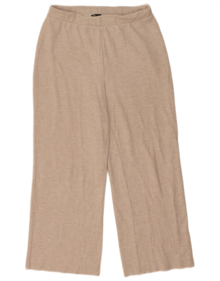 Pantaloni da tuta da donna Zara UK 14 Large Beige Poliestere