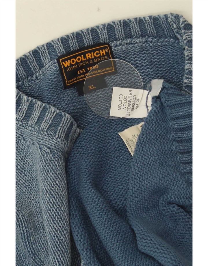 Maglione maglione girocollo con grafica da uomo Woolrich XL in cotone blu