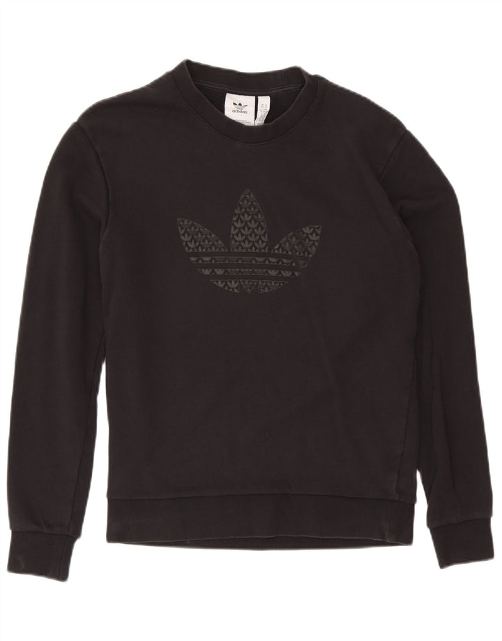 Felpa grafica da uomo ADIDAS maglione XS cotone nero