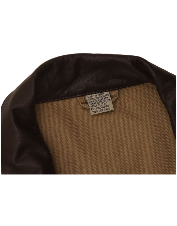 Giacca utilitaria vintage da uomo UK 44 2XL Cotone color block beige