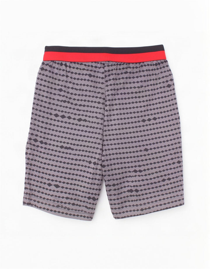 Pantaloncini sportivi Adidas da ragazzo 13-14 anni in poliestere geometrico grigio