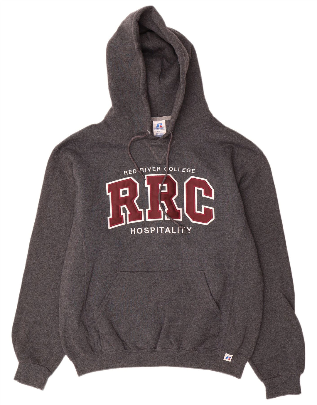 RUSSELL ATHLETIC Felpa con cappuccio grafica da uomo in cotone grigio medio