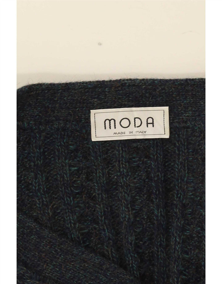 Maglione cardigan da uomo vintage grande blu navy