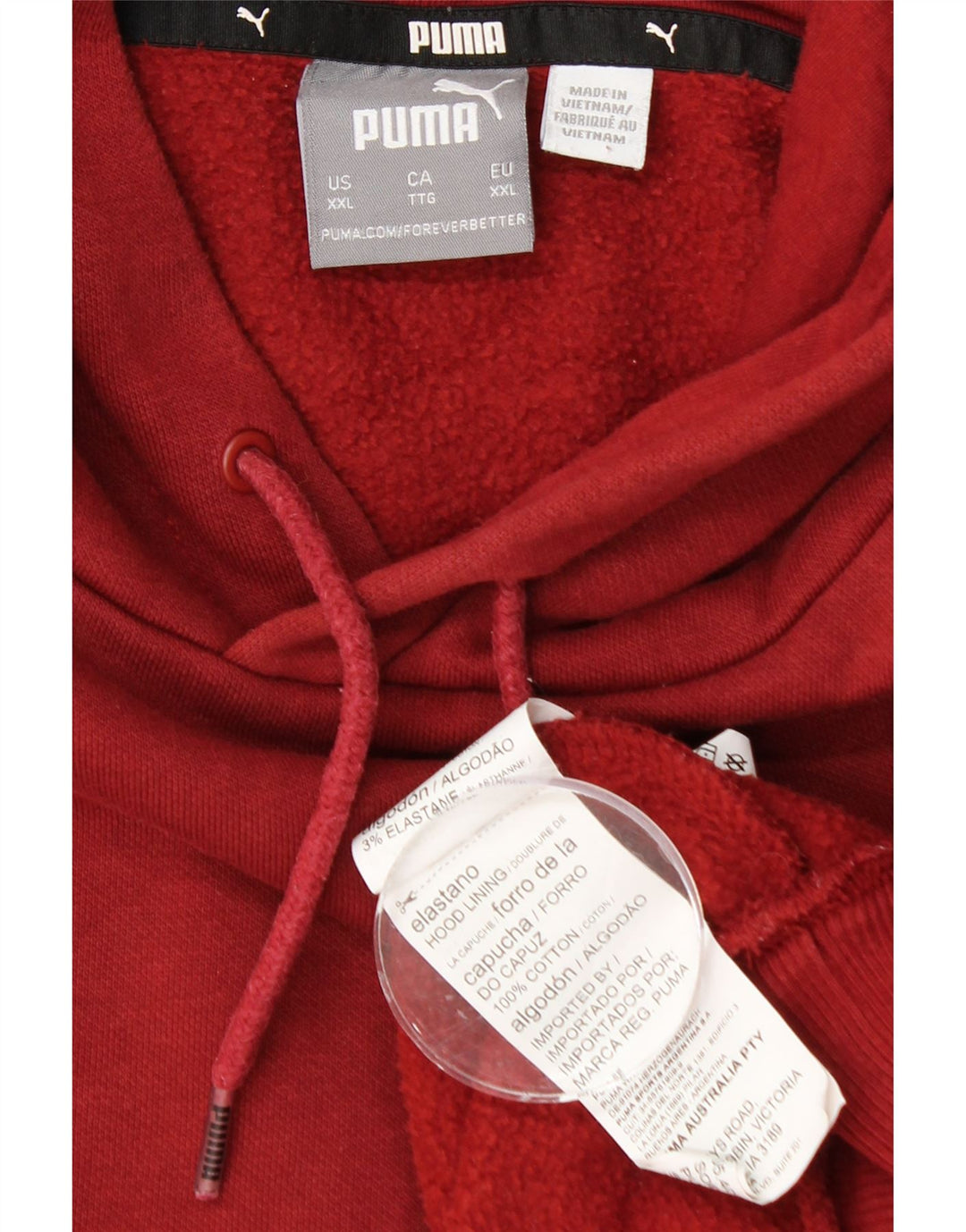 PUMA Felpa con cappuccio da uomo 2XL Rosso Cotone