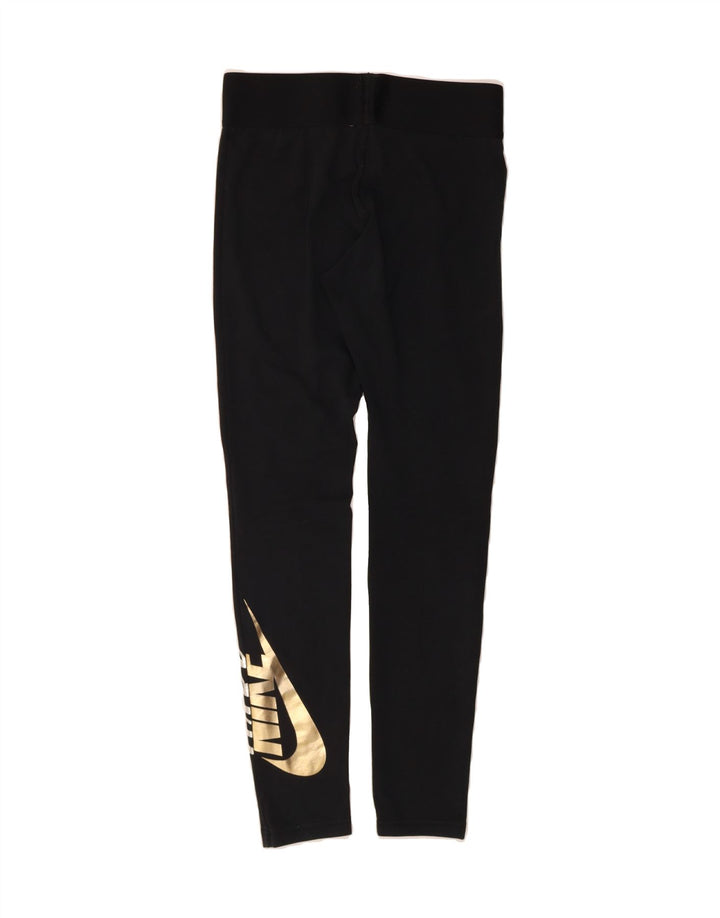 NIKE Womens Graphic Leggings UK 12 Medium  Black Cotton Vintage Nike and Second-Hand Nike from Messina Hembry 