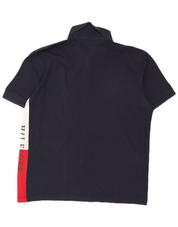Polo da uomo con vestibilità regolare grafica Tommy Hilfiger XL blu navy color block