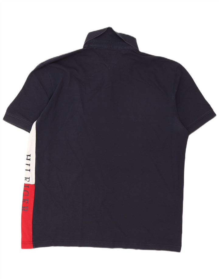 Polo da uomo con vestibilità regolare grafica Tommy Hilfiger XL blu navy color block