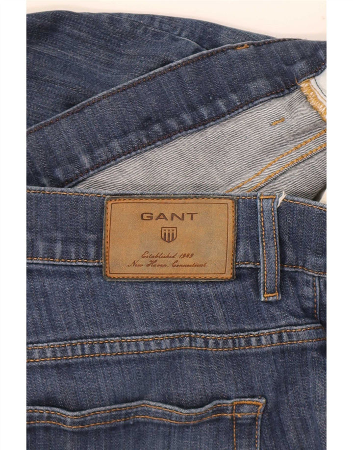 Jeans dritti da uomo vestibilità regolare Gant W34 L30 cotone blu
