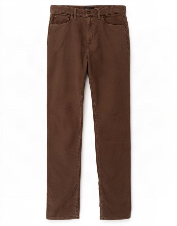Pantaloni casual slim da uomo Marks & Spencer W32 L33 cotone grigio