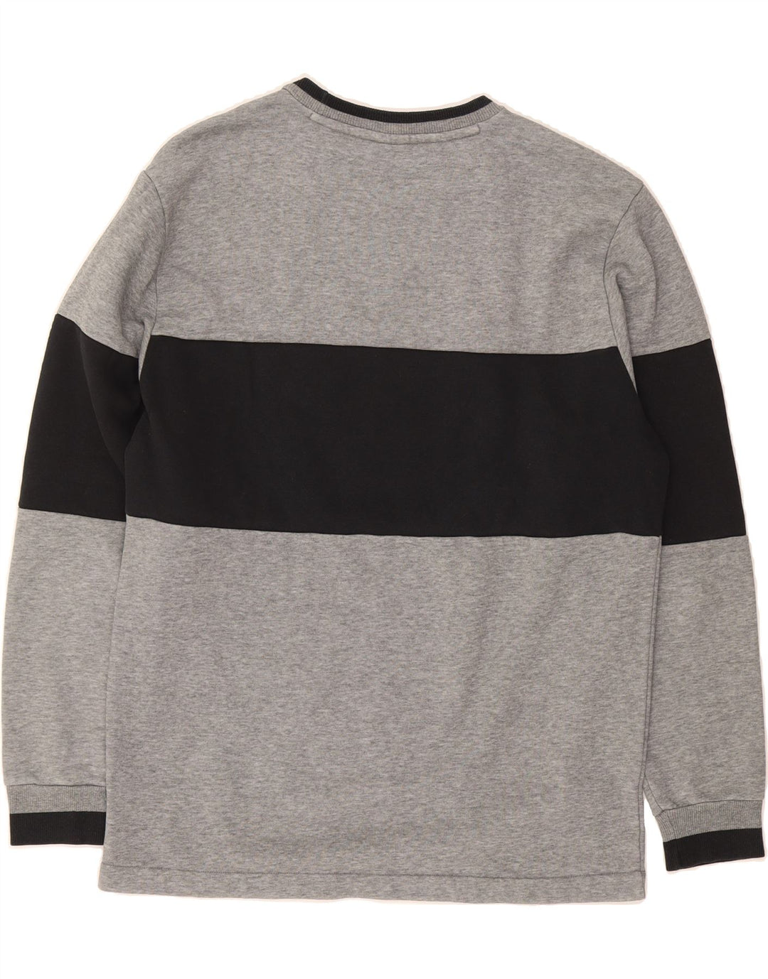 PUMA Mens Graphic Sweatshirt Jumper Small Grey Colourblock Cotton Vintage Puma and Second-Hand Puma from Messina Hembry 