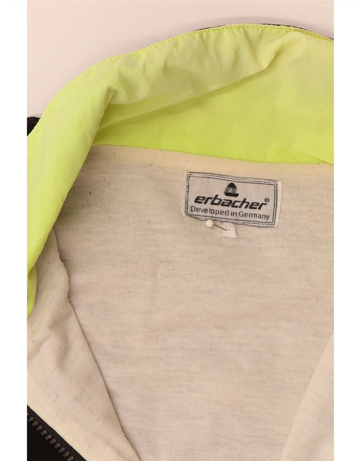 ERBACHER Giacca antipioggia grafica da uomo UK 40 Large Nero Colourblock Poliammide