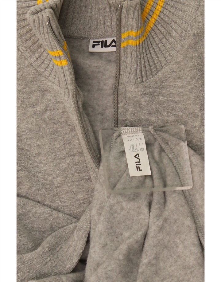 Maglione cardigan oversize lungo da donna Fila UK 10 piccolo cotone grigio