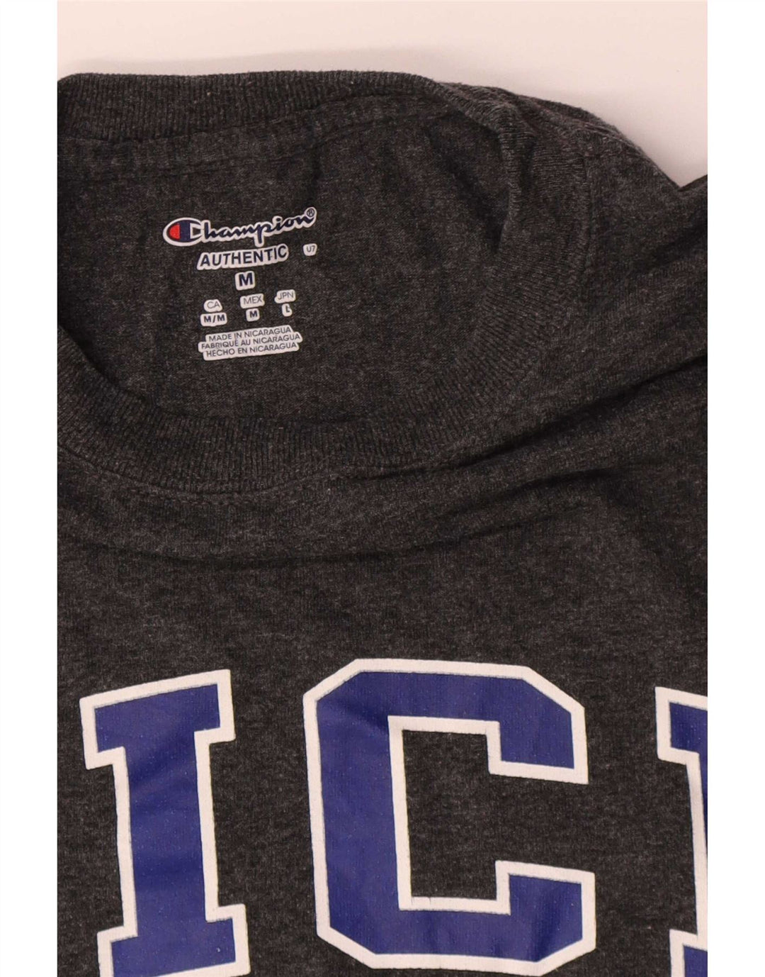 T-shirt grafica da uomo Champion Rice University Top in cotone grigio medio