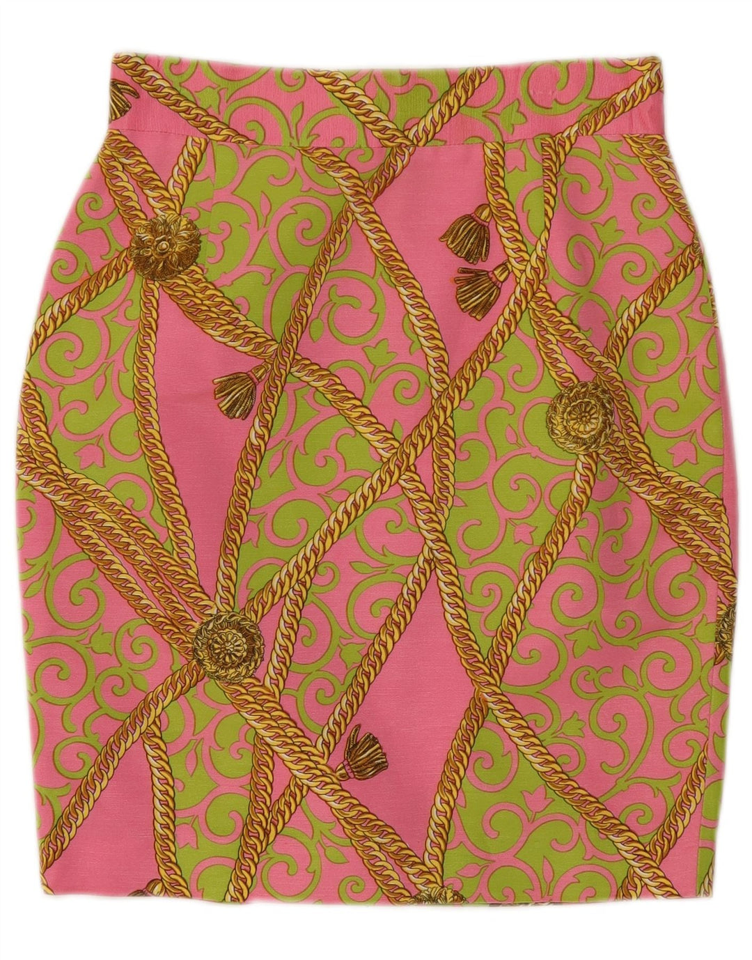 Set gonna vintage in 2 pezzi con grafica da donna IT 44 medio W28 rosa Paisley