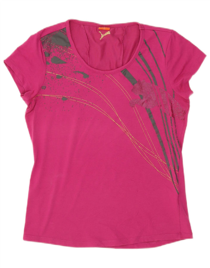 T-shirt grafica da donna Puma UK 12 rosa medio