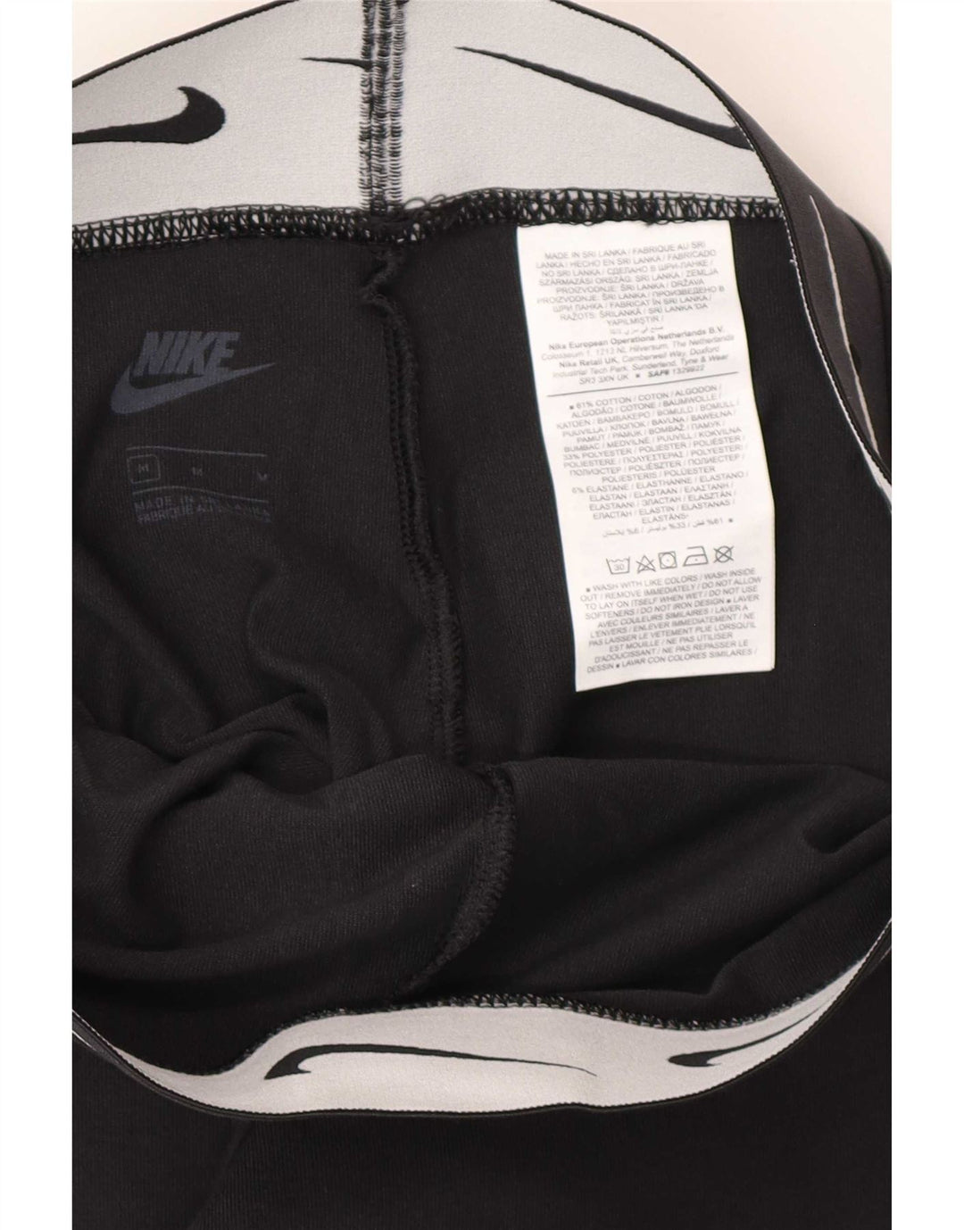 Leggings grafici da donna Nike UK 12 cotone medio nero