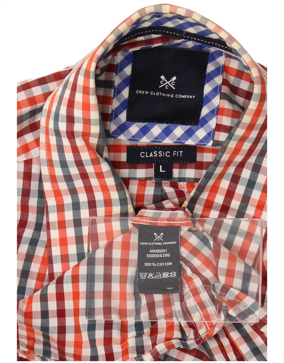 Crew Clothing Camicia da uomo dalla vestibilità classica, grande, in cotone a quadretti multicolore