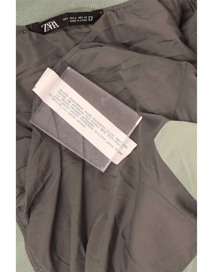 Giacca imbottita da uomo Zara UK 40 grande poliestere verde