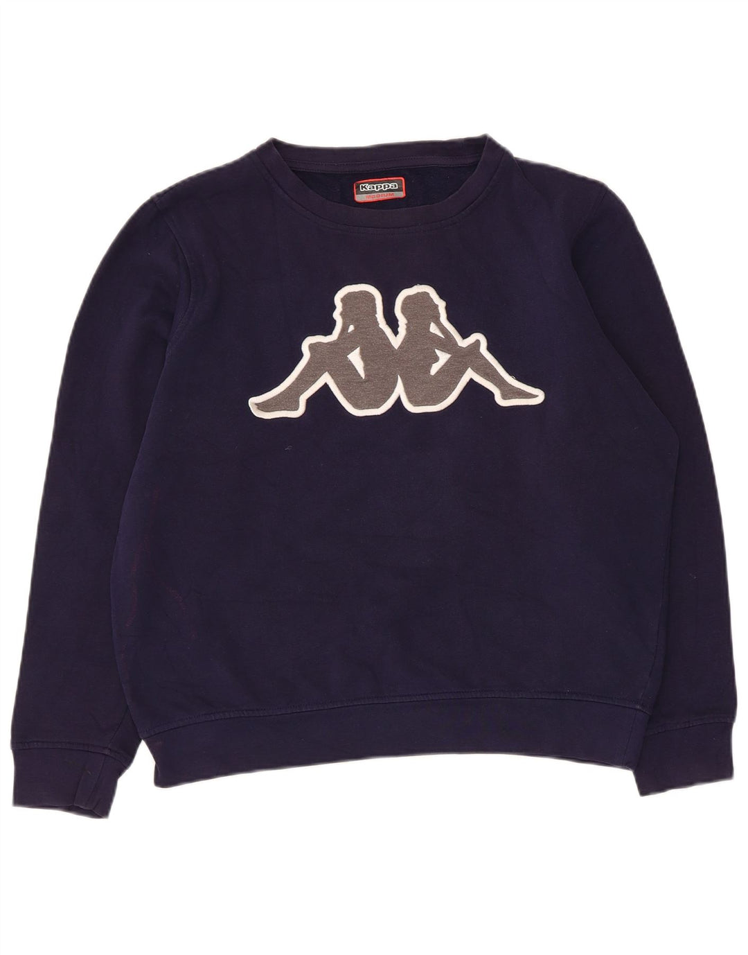 Felpa con grafica Kappa da donna, maglione, UK 14, medio, blu navy