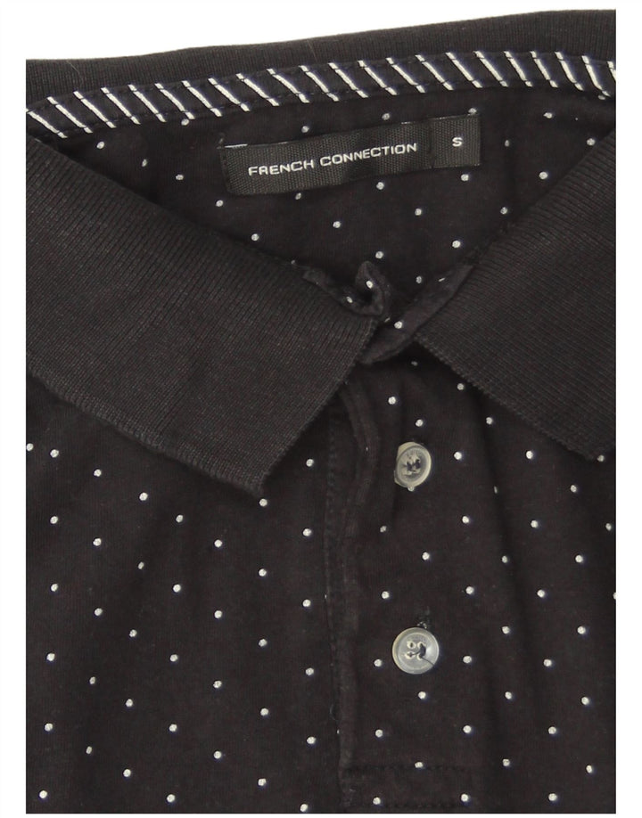 Polo da uomo French Connection piccola in cotone maculato nero