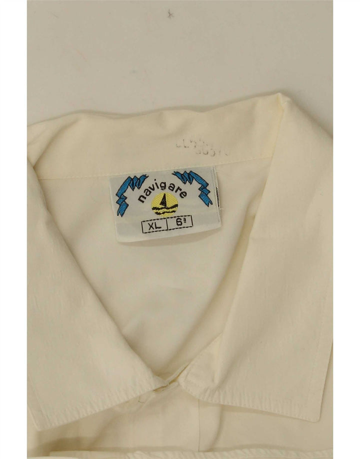 Camicia a maniche corte da uomo Navigare XL bianca