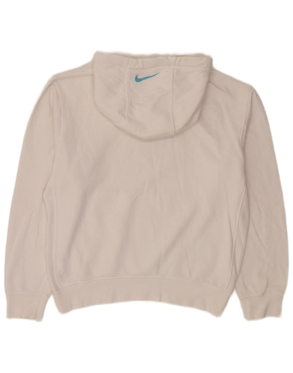 Felpa con cappuccio grafica ampia Nike da uomo, piccola, in cotone bianco