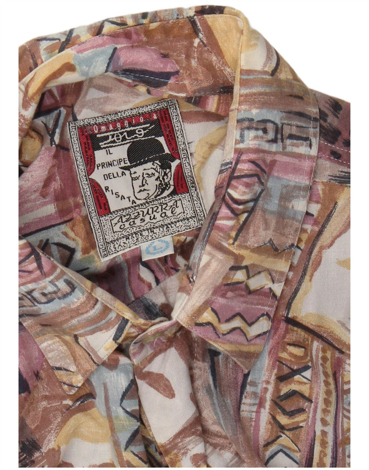 Camicia a maniche corte da uomo Azzurra Patchwork grande multicolore