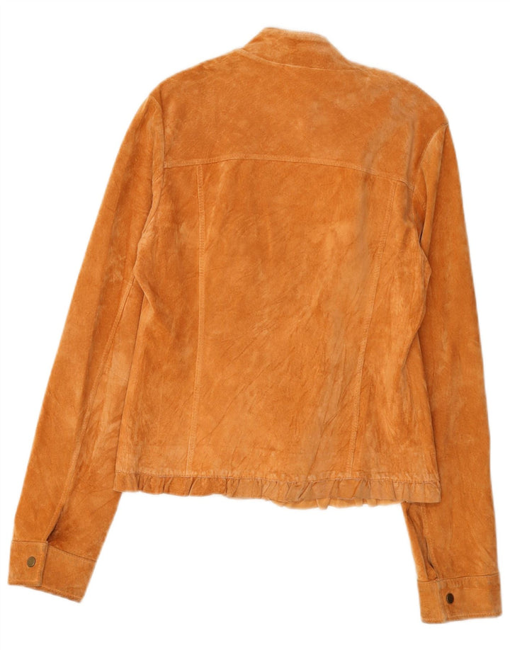 Stef In Time Womens Suede Jacket IT 42 Medium Beige Leather